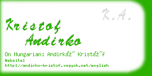 kristof andirko business card